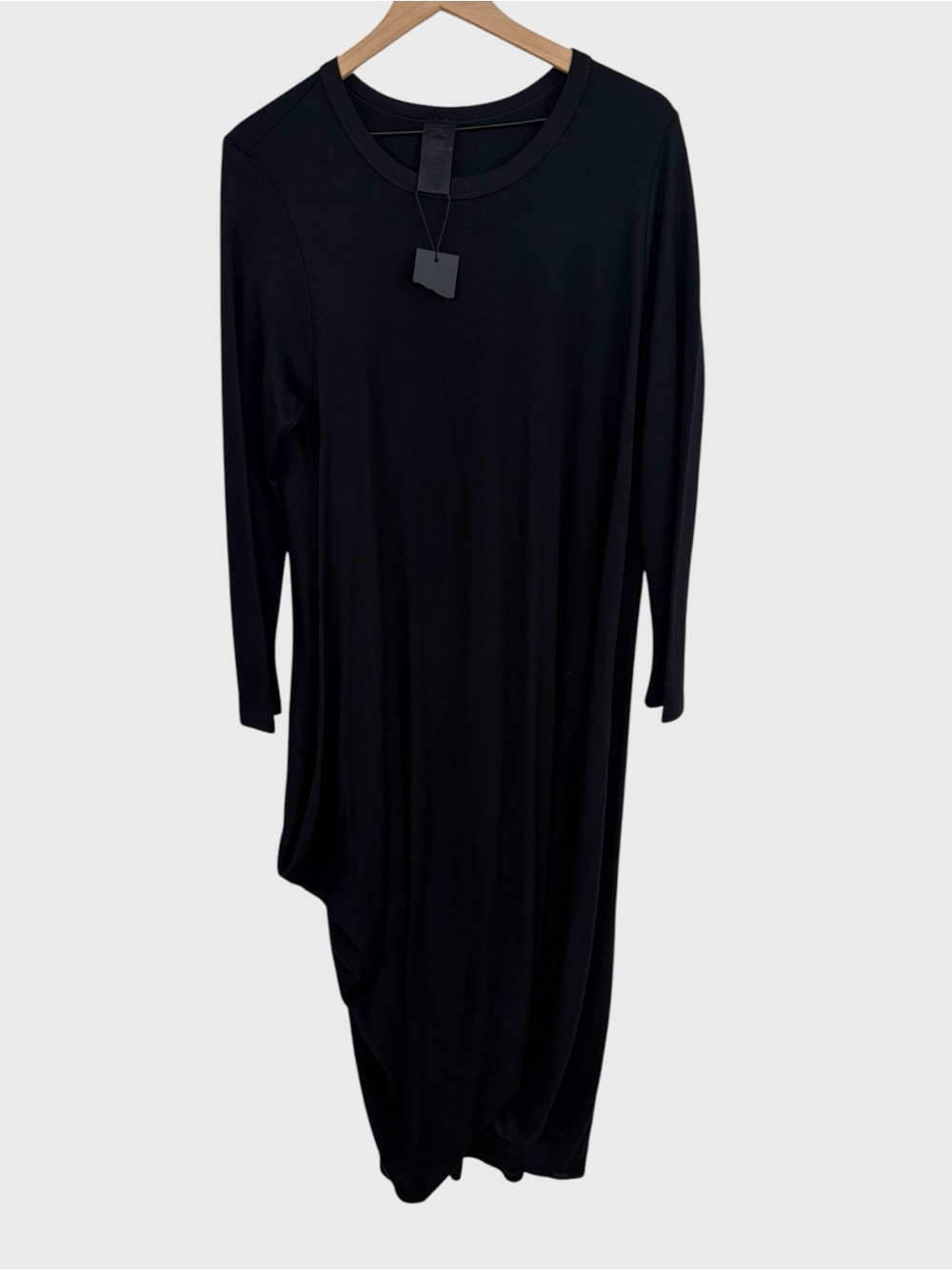 Kedem Sasson NWT Black Asymmetrical Long Sleeve Lagenlook Dress US size 12-14